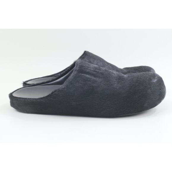 Marni Black Long Hair Calfskin Fussbett Sabot Mule Flats Slippers Size 41 main image 14